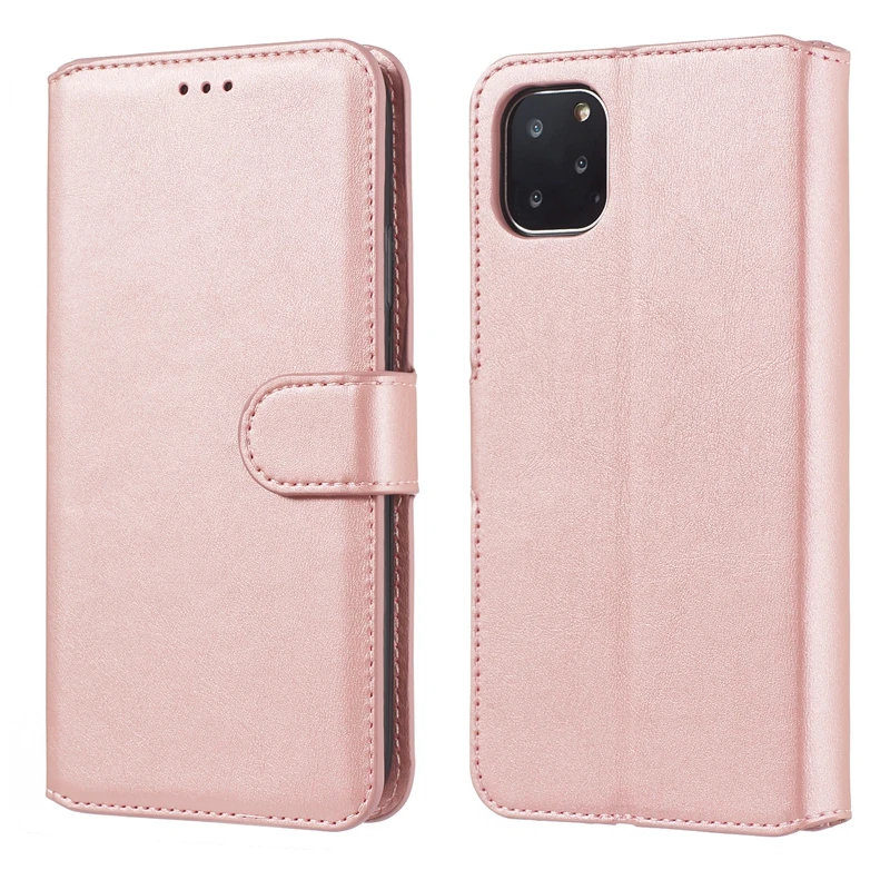 Чехол-книжка из искусственной кожи для iPhone 11 Pro Max, чехол для iPhone 6S 6, 7, 8 Plus, iPhone XS MAX, XR с отделением для карт - Цвет: Rose Gold
