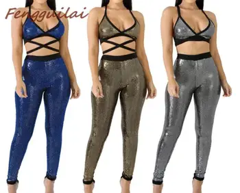 

Two Piece Set Tracksuit Women 2020 Summer New Arrivals Fashion Style Neon Green Tank Tops And Pants Matching Sets Outfits