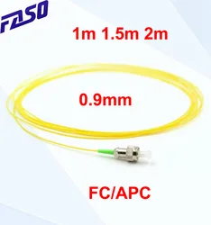 FASO 50/100Pcs FC RPA Tresse De Fiber Optique monomode SX Noyau 9/125 0.9mm Queue De Cochon Jaune LSZH Veste 1/1.5/2m 