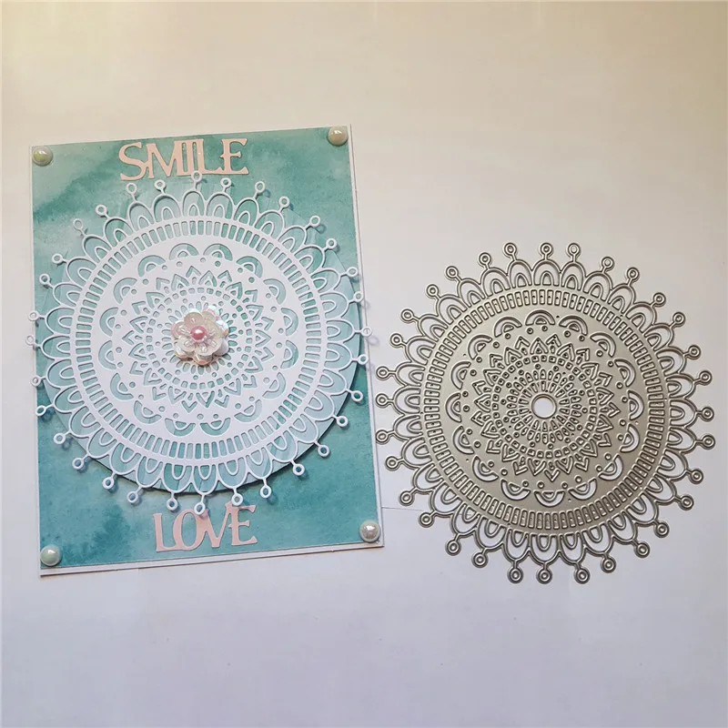 Металлические высекальные штампы Naifumodo Mandala Цветочная рамка Обложка для сделай