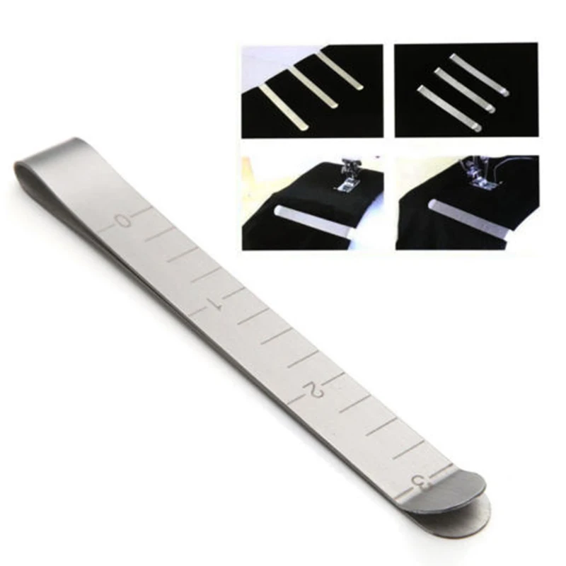 

6PC Stainless Steel Hemming Clips 3 Inches Measurement Ruler Sewing Clips