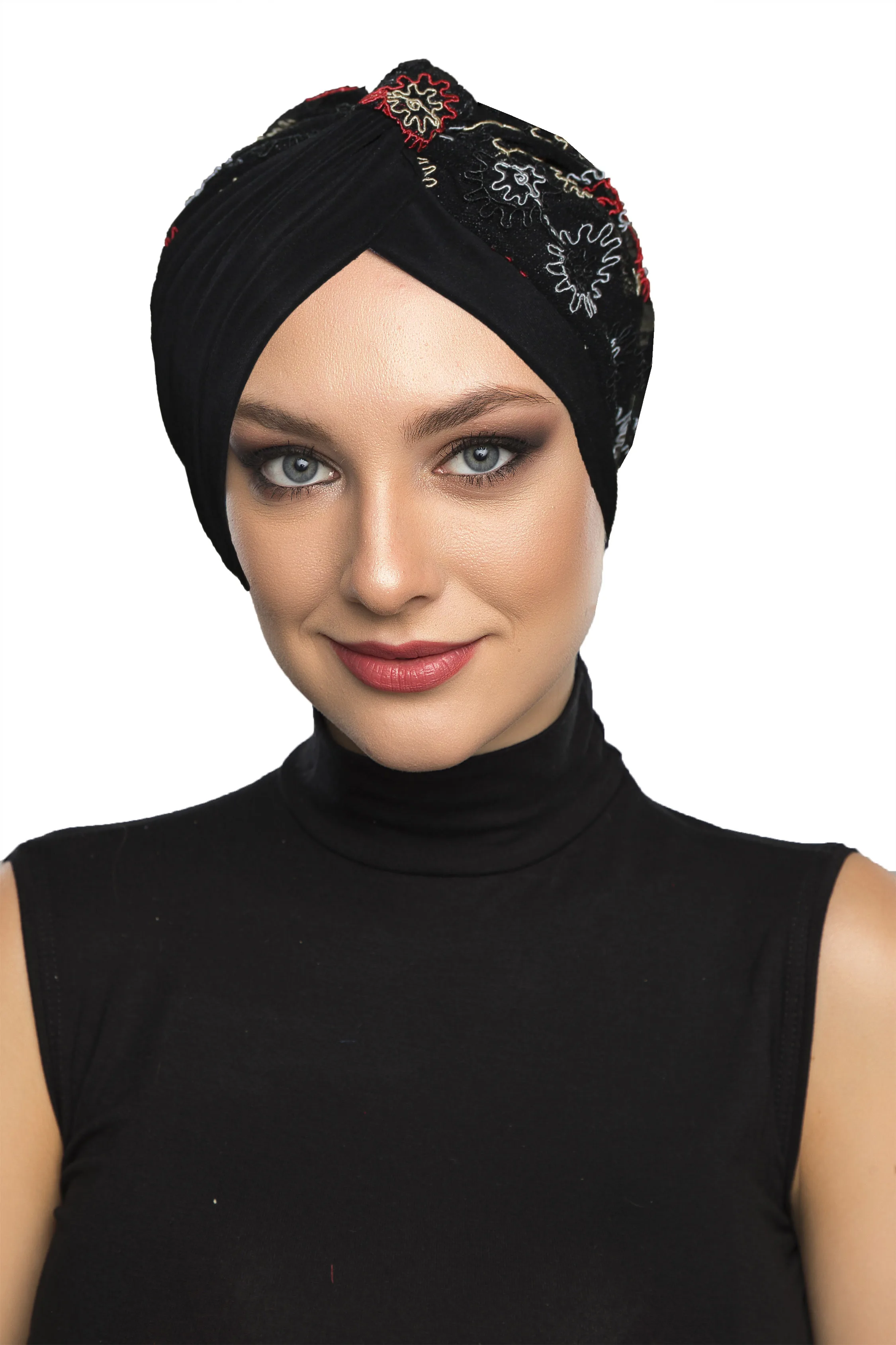 2022 New Fashion Authentic On Black Ready Made Turban Hijab Bonnet Scarf Cancer Cap Special Women Product Beret Muslim Liner Chemo All Season Rib Lame Pearl Bead Custom Design