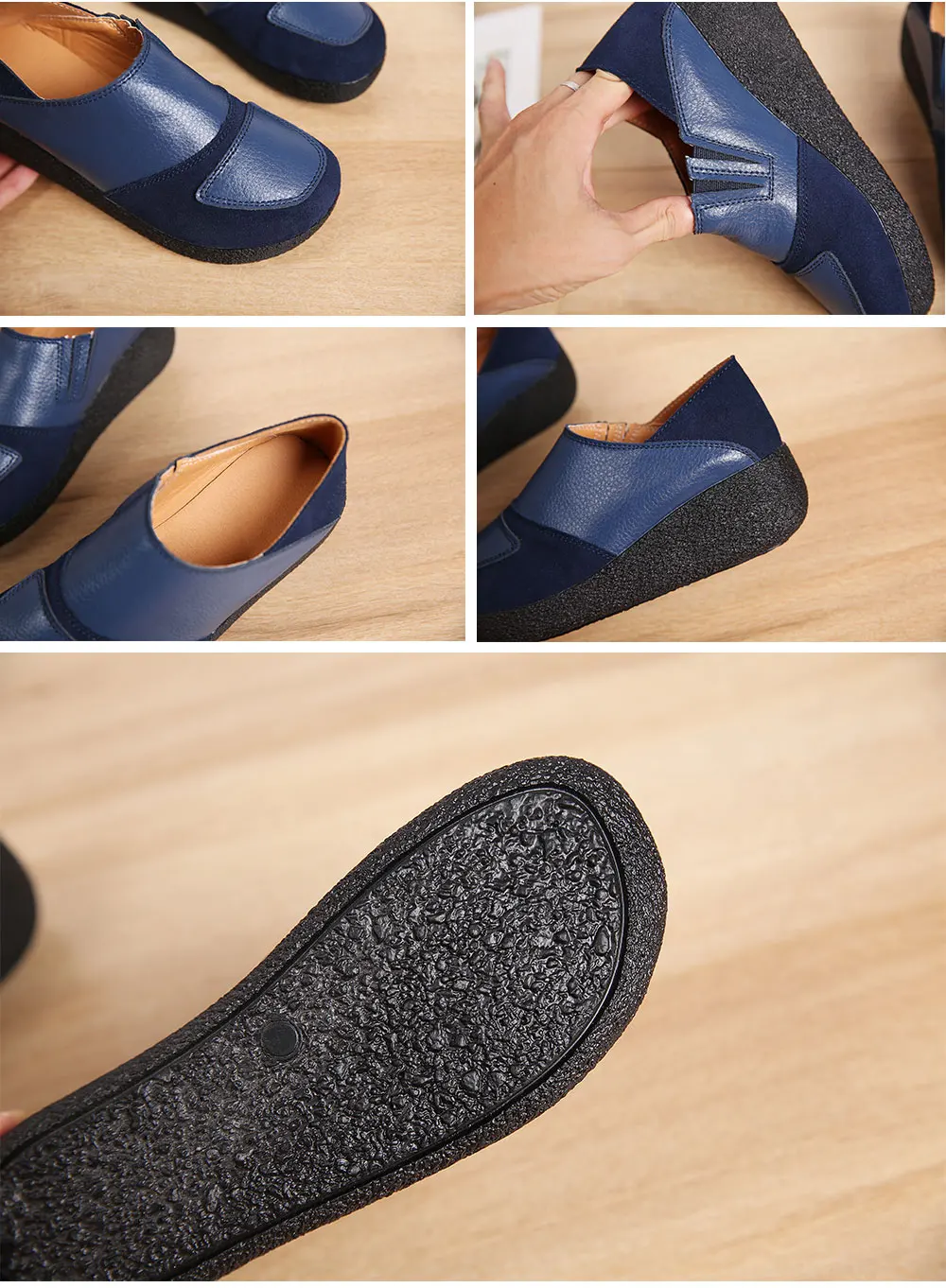 AARDIMI Genuine Leather Women Flat Platform Shoes Woman Casual Flats Slip-On Loafers Autumn Female Large Size Ladies Shoes