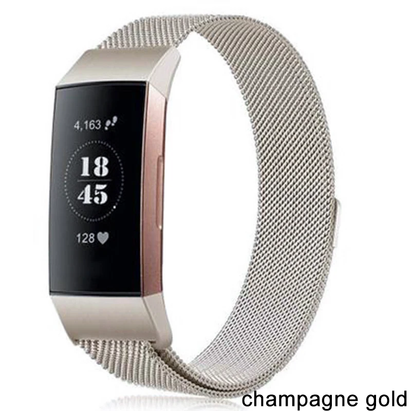 Миланская петля ремешок для часов для браслета Fitbit Charge 2 сменный Браслет Магнитная Пряжка ремешок для часов Fitbit Charge2 аксессуары - Цвет ремешка: Champagne Gold