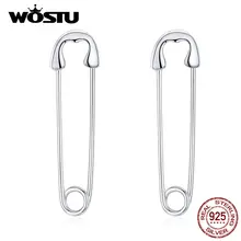 WOSTU, настоящее 925 пробы, серебряные серьги, модные серьги, минималистичный стиль, панк, серьги для женщин, вечерние ювелирные изделия, CQE695-A