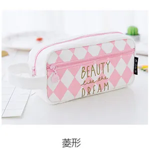 Pink lovely Pencil Case School Student Supplies Pen Box Pen Bag Stationery Storage Bag Office High Capacity Multifunction - Цвет: Pink 1