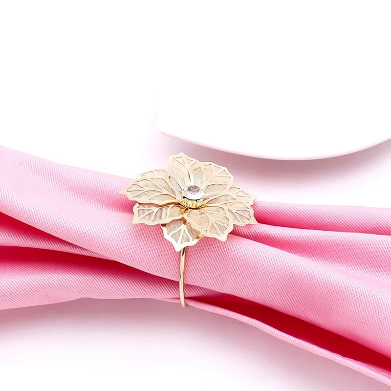 Сплав цветок дизайн кольца для салфеток для свадебных приемов подарки праздник банкет ужин Рождество украшение стола