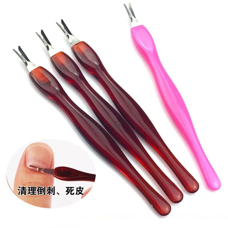 

10pcs Stainless Steel Head Cuticle Pusher Nail Art Dead Skin Remover Fork Tool rim Nipper Pusher