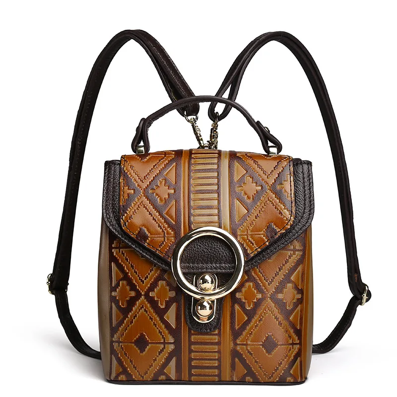 

WERAIMJX 2019 Fashion Women Backpacks Embossing Designer Detachable Straps Women Bags Genuine Leather Shoulder Bags For Women