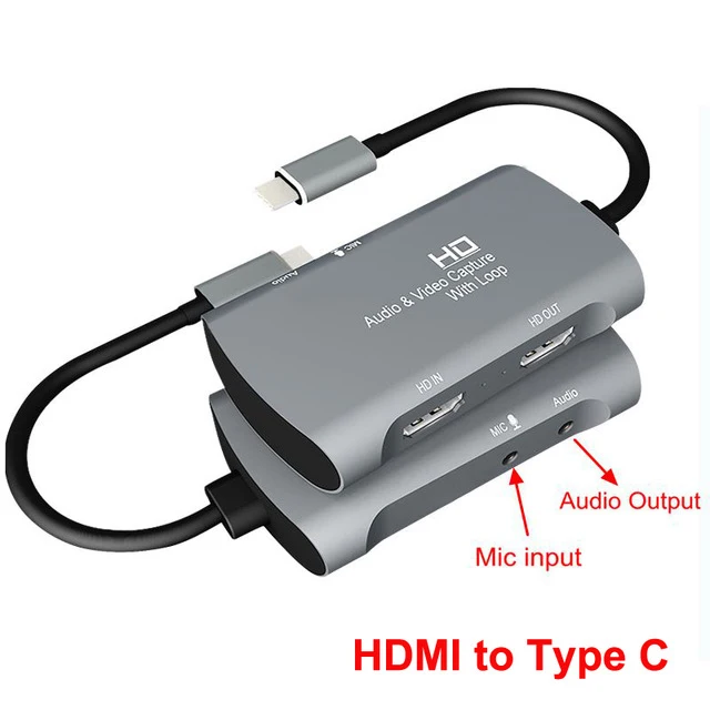 4K видео карта TV Loop 1080P USB 2 0 MIC In Type C HDMI аудио захват устройство Телефон Запись игр