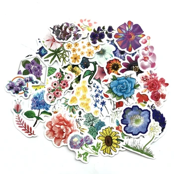 

42pcs Mini Elegant Flowers Stickers Graffiti Decals Suitcase Luggage Skateboard Guitar Girl Waterproof Children Laptop Sticker