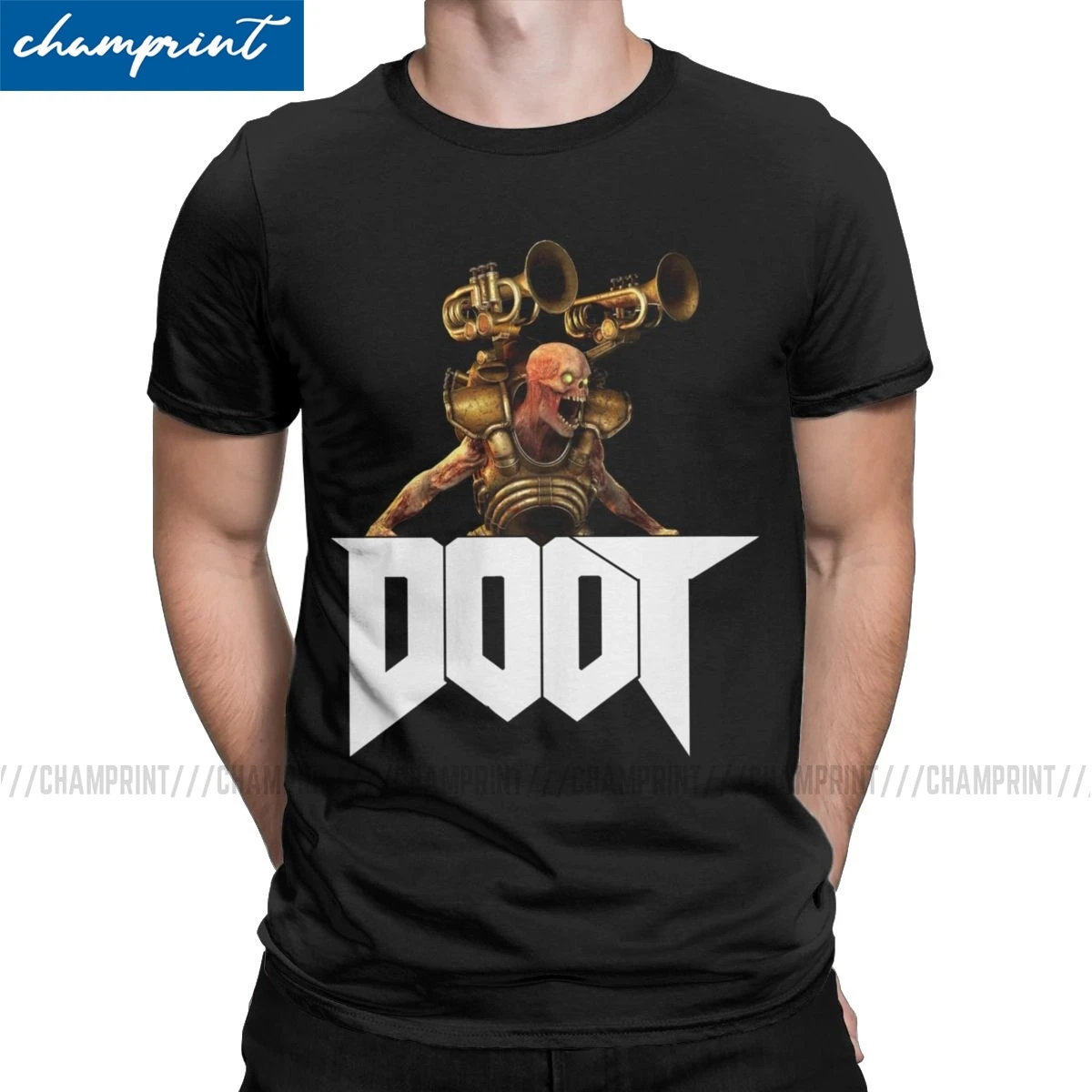 Мужская забавная футболка Doom Eternal Doot из чистого хлопка с круглым вырезом и