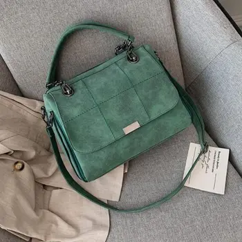 

Matte Women Handbag Scrub Female Shoulder Bags Large Capacity Matcha Green PU Leather Lady Totes Boston Bag for Travel Hand Bags