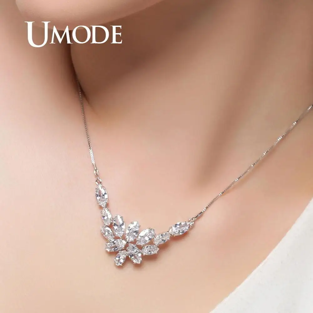 UMODE &quotЦвет любви&quot Свадебное ожерелье с подвесками и швейцарским искусственным