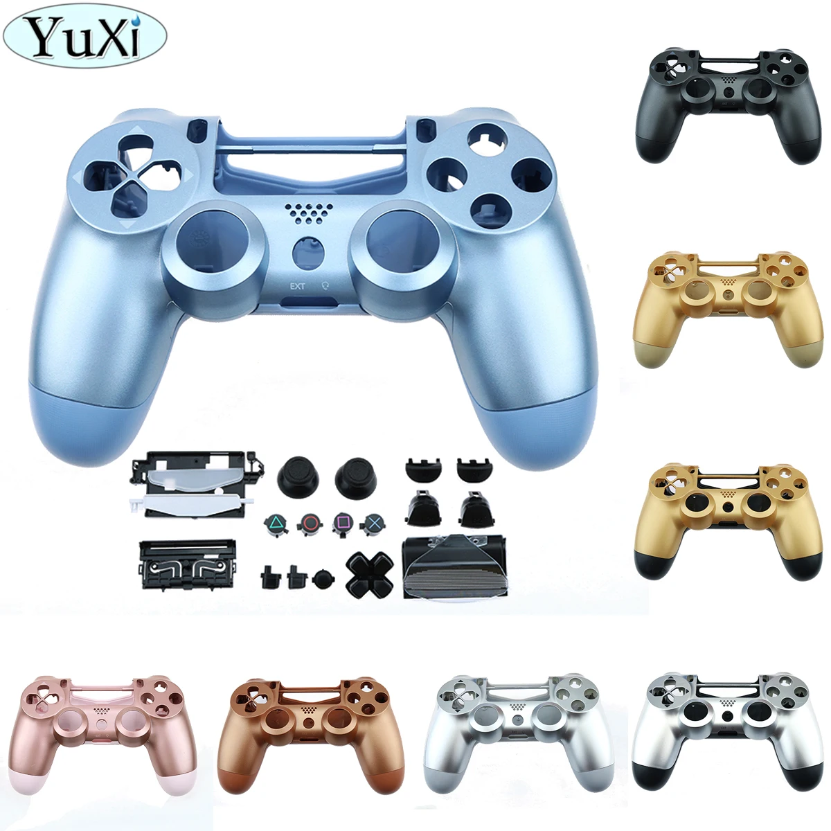 

YuXi Replacement Full Set Housing shell and buttons For DualShock 4 PlayStation 4 PS4 Pro V2 JDS 040 JDM-040 Controller Housing