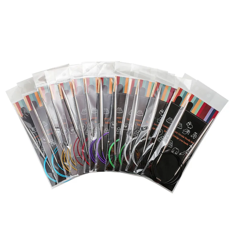Knitting needles knitting supplies weaving tools 14pcs 40-120CM 2.25-10.0mm stainless steel circular double point knitting needles hooks DIY