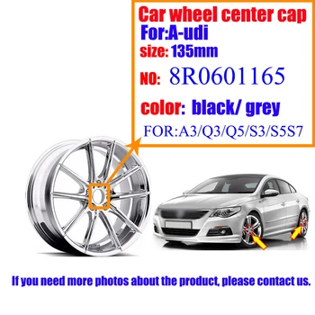 

20PCS Gray/Black 135MM 5clips Wheel Center Cap Wheel Hub Cap 2 type 8R0601165 For A1 A2 A3 A4 A5 A6 A7 A8 Q1 Q3 Q5 Q7