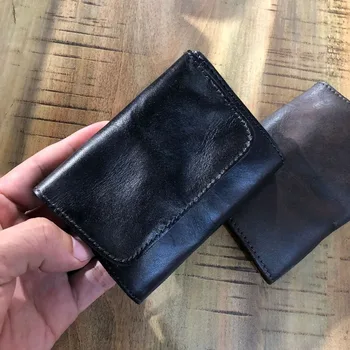 

2020 New Card Case Coin Purse First Layer Cowhide Retro Leather Card Case purse