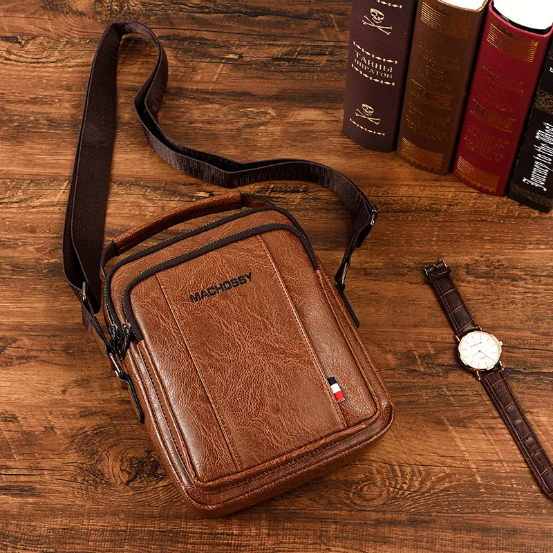 Men's Synthetic Leather Shoulder Bag Men PU Crossbody Messenger Bags Man Casual Shoulder Bags for Male Top Handle Handbags