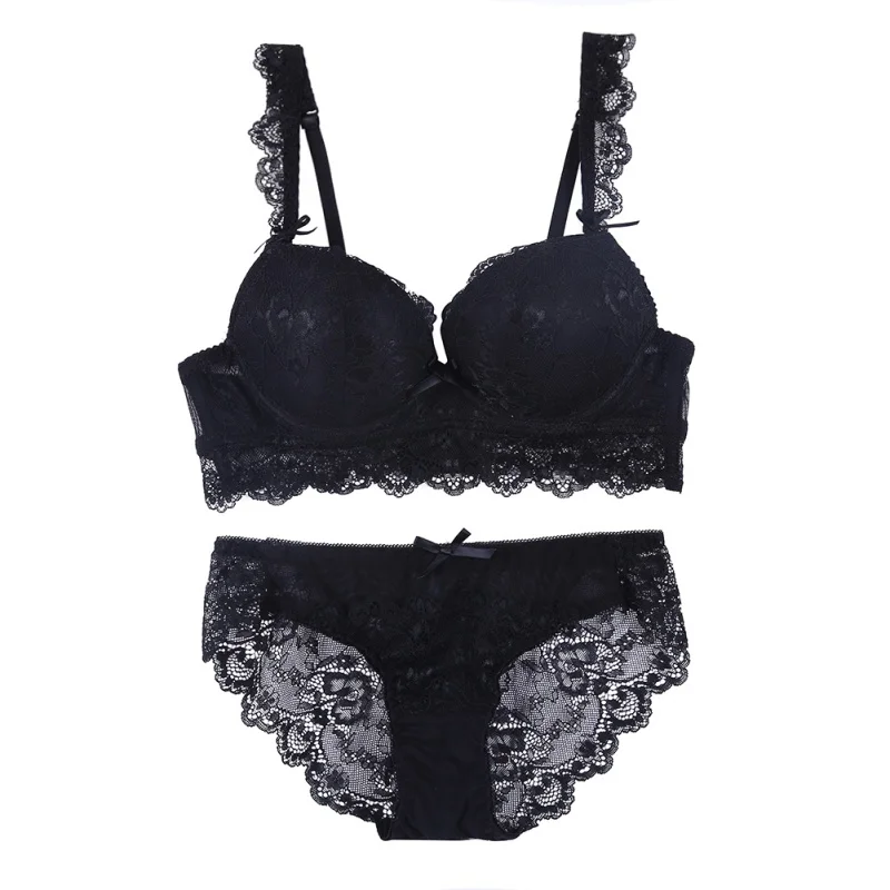 Комплект нижнего белья для женщин, бюстгальтер с чашечками 3/4 B, набор бюстгальтеров, сексуальные трусики размера плюс с эффектом пуш-ап и трусики с чашечками B для женщин, Прямая поставка