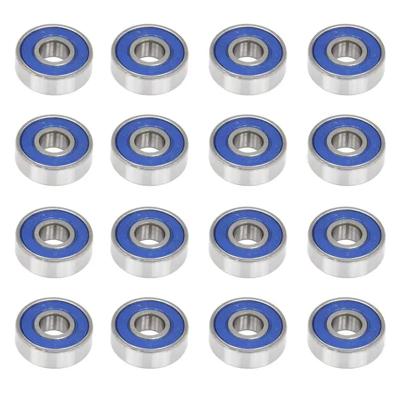 16 x 608RS Skateboard Bearings- Frictionless ABEC 9 Roller Bearing for Skate boards