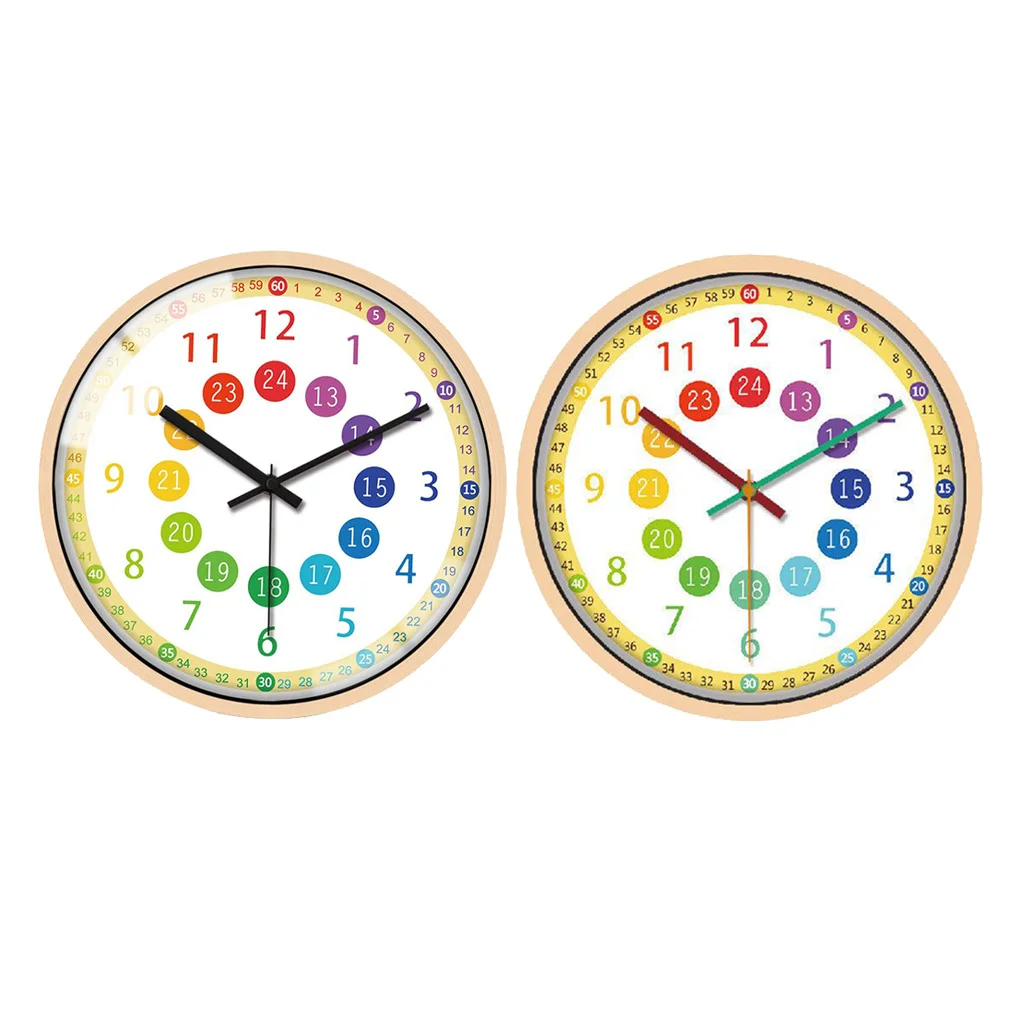 Telling Time Teaching Clock, Silent Non Ticking Battery Operated Learning Clock for Kids, Perfect for School Classroom, Playroom