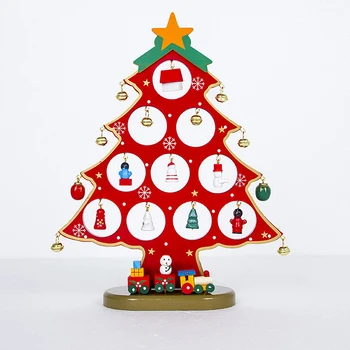 

New Hot DIY Mini Wooden Christmas Trees Decor Ornaments Festival Party Xmas Tree Table Desk Decoration Children Christmas Gifts