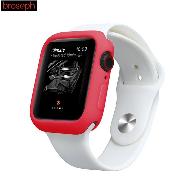 Защитный чехол карамельного цвета для Apple Watch 4 Band 44 мм 40 мм мягкий, из ТПУ, защитный чехол-рамка для iwatch Series 4