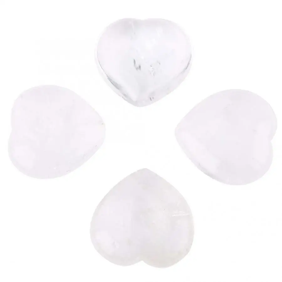 4 Pcs Natural Crystal Healing Stone Love Heart-shape Fluorite Gemstone Home Decor Crystals New