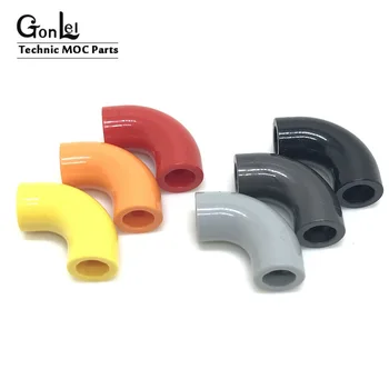 

20Pcs/Lot Brick Round 1x1 diameter Tube with 90 Degree Elbow(2x2x1) and Axle Holes(Crossholes) at each end MOC Brick DIY Toys