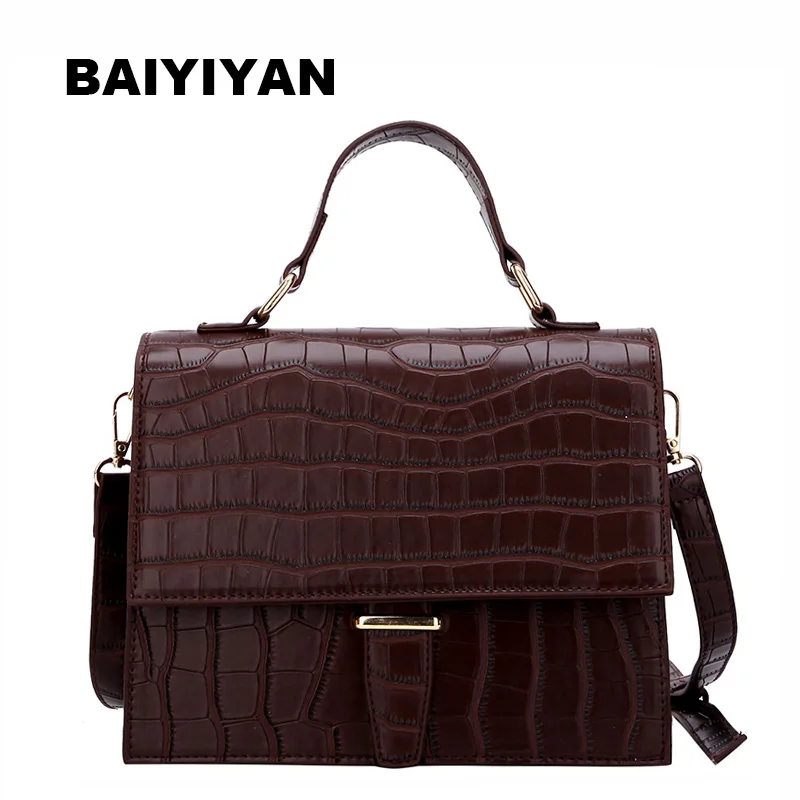 

New Women Croco PU Leather Hasp Shoulder Bag Messenger Bag Briefcase Package Ladies Envelope Bag Crossbody Bag
