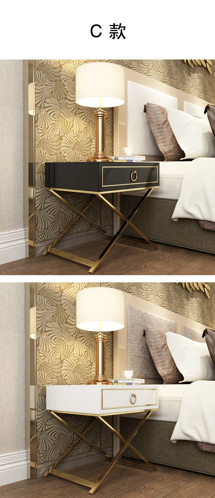 Белый черный Современный Железный литой золотой тумбочка кофе диван конец прикроватный столик мебель для дома постельный шкаф спальня