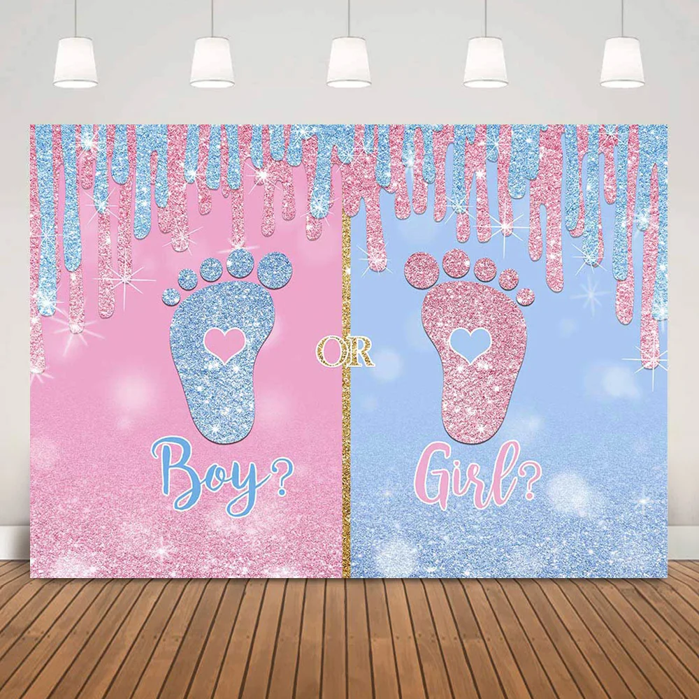 Gender Reveal Party Background Decor Newborn Baby Shower Photo Backdrop