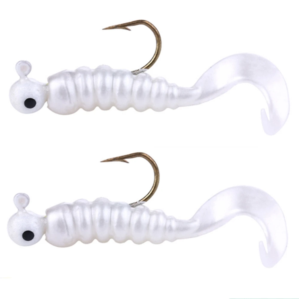 

7pcs/lot soft Lure Worm Grubs Wobblers Fishing Lure 45mm 2.7g Aritificial Silicone salt Smell Bass Pike Fishing Jigging Bait