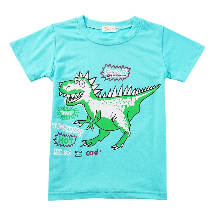 Vgiee/комплект одежды для маленьких мальчиков весенне-Летняя короткая футболка с рисунком динозавра для мальчиков от 2 до 8 лет