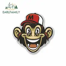 EARLFAMILY 13cm x 13cm Cartoon Monkey Oem Funny Car Stickers RV VAN 3D DIY Fine Decal Vinyl JDM Waterproof Anime Accessories