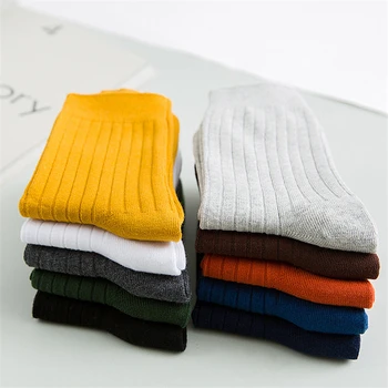 

mens socks combed cotton solid color business socks for man british style multi-colored week socks for men dress fashion