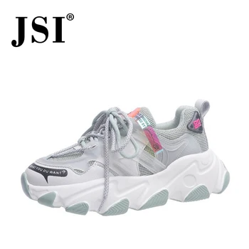 

JSI sneaker woman breathable upper two kinds lace round toe sport shoes woman anti-slippery retro walking shoes jh17