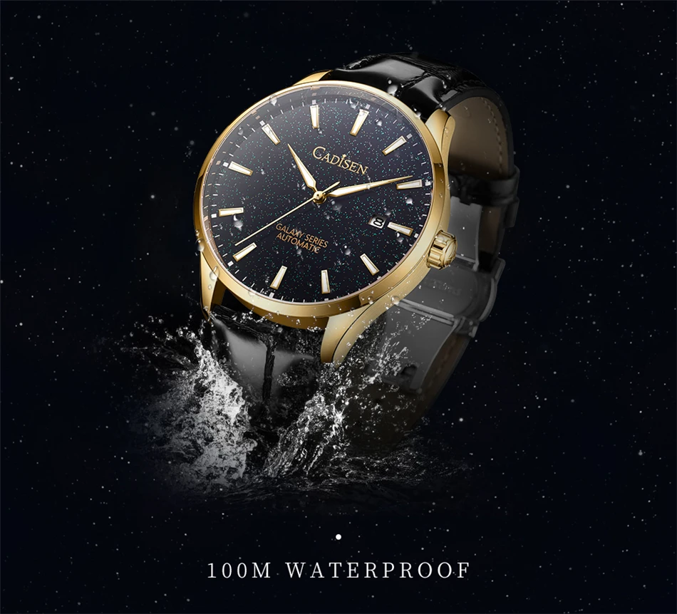 CADISEN New Pilot Series Men's Watch Luxury Sapphire Glass 100M Waterproof Automatic Watch Stainless Steel Mechanical Wristwatch