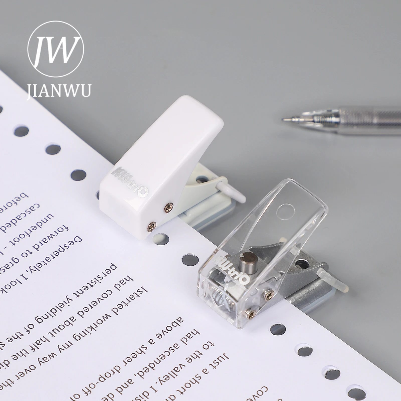 JIANWU Simple Mini Single Paper Puncher Kawaii Stationery Small Fresh Portable Scrapbooking Hole Punch Office Binding Supplies paper punch hole punching tools paper craft punch