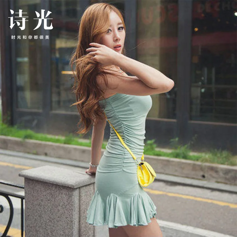 

Beach Skirt Women's Summer 2020 New Style Sexy Nightclub WOMEN'S Dress Seaside Holiday off-Shoulder Tight-Fit Sheath Fishtail Dr