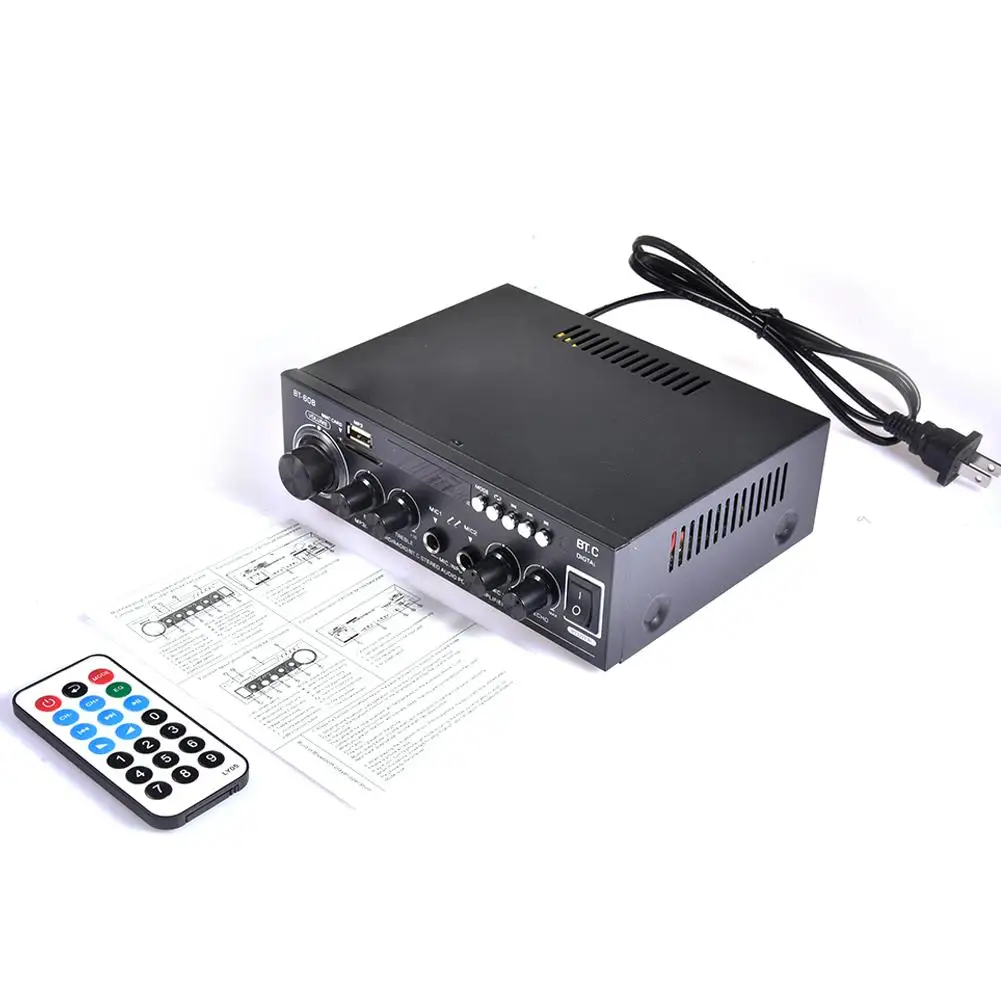 12 В 220 В 400 Вт Bluetooth стерео усилитель звука для автомобиля дома HiFi музыка USB FM радио усилитель автомобиля аудио домашний усилитель