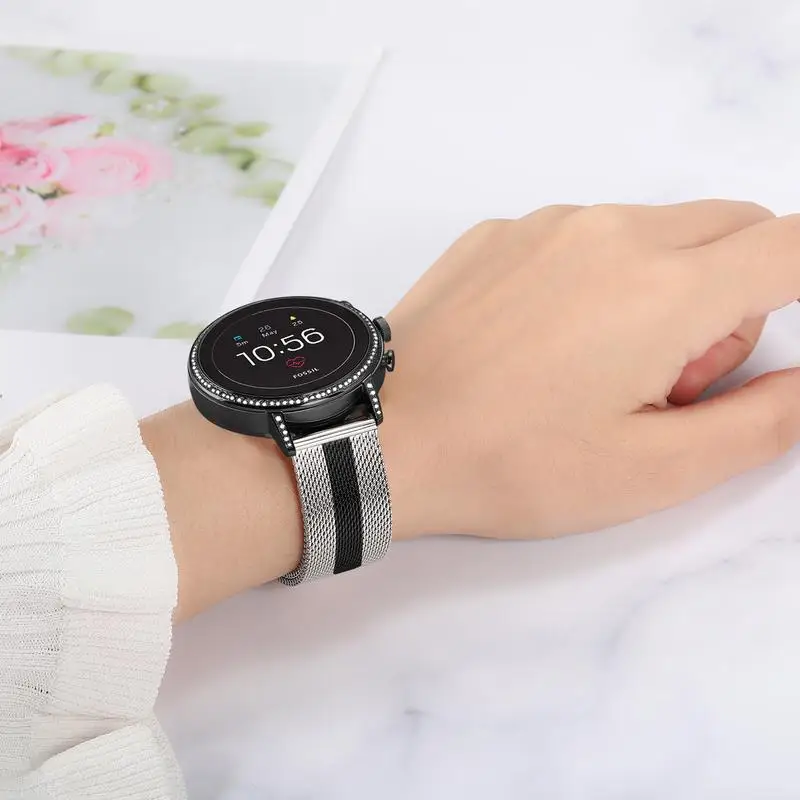 Сетчатый ремешок из нержавеющей стали 18 мм для Fossil women's Gen 4 Venture HR/Gen 3 Q Venture/женские спортивные часы ремешок на запястье