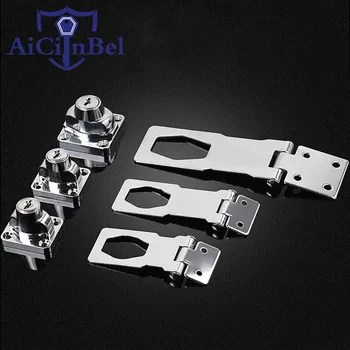 

Stainless Steel Plating Self Locking Security Hasp Staple 2 Keys Lock Shed Cupboard Padlock Door/Shed/Gate/Van Lock/desk/close