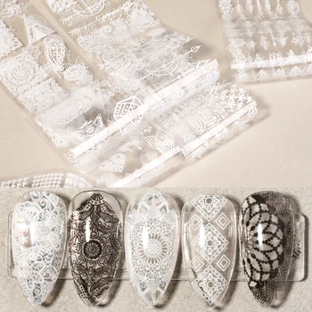 

Nail Transfer Stickers Paper Snowflake Flower Series Nail Stickers Foils Decals Nail Art DIY Decorations Paper Nail Art