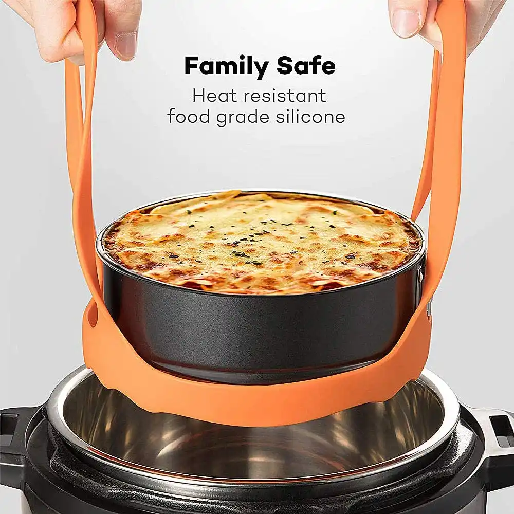 Rojo y Naranja 8Qt yidenguk 2Pcs Olla a presi/ón Sling Elevador de Cesta de Vapor de Silicona con Asas Bakeware Lifter Steamer Rack para Olla instant/ánea 6
