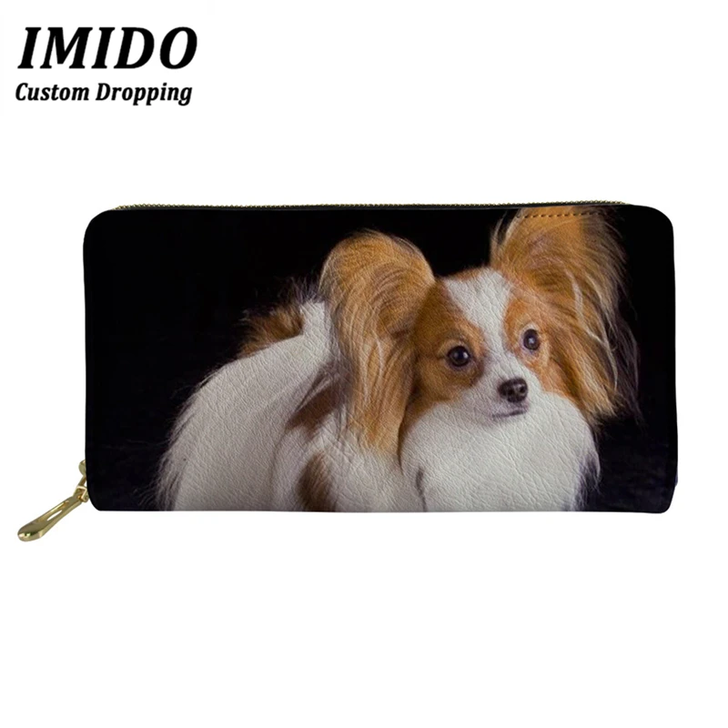 IMIDO, новинка, модный длинный кошелек на молнии, милый, с рисунком чихуахуа, бордюр, колли, для питомца, собаки, высокое качество, клатч, женские кошельки, дизайнерский кошелек - Цвет: WLL2895Z21