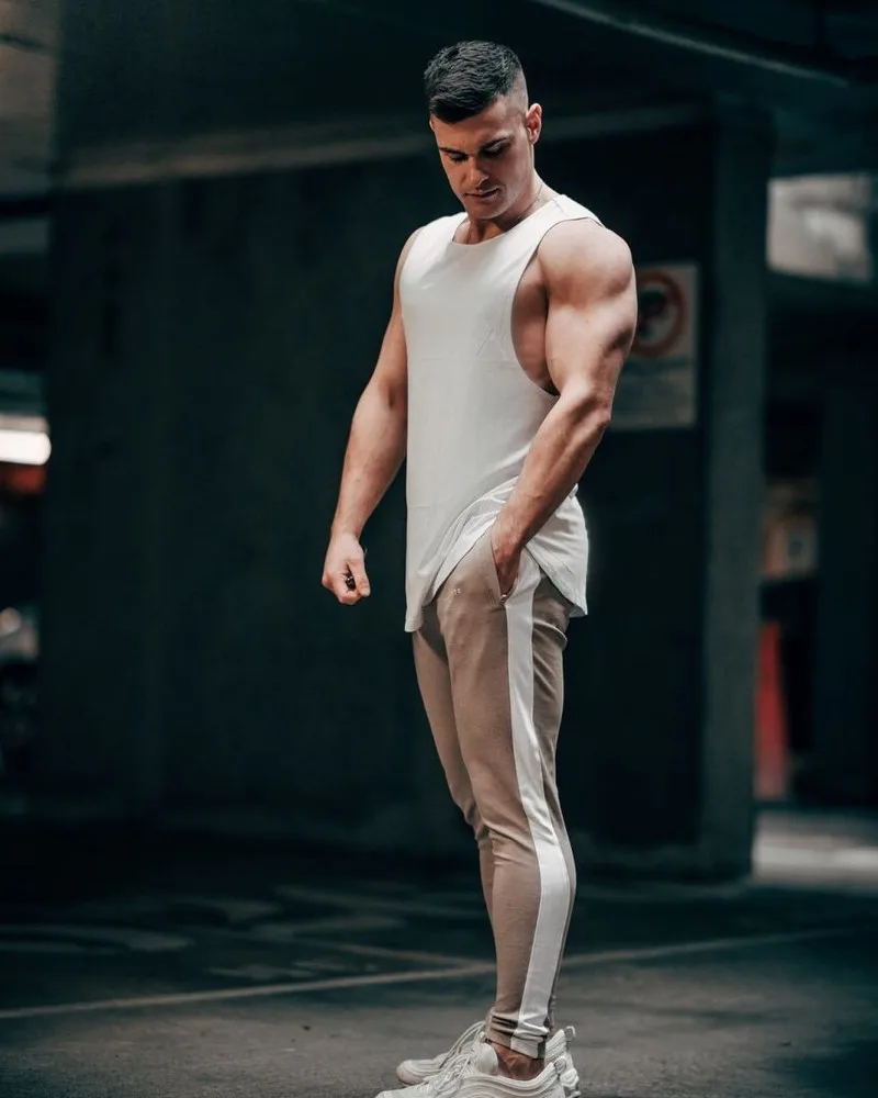 Khaki Новинка весны, мужские обтягивающие спортивные штаны, спортивные штаны для фитнеса, бодибилдинга, Мужские штаны для бега, тренировки, повседневные модные штаны, Брендовые брюки-карандаш - Цвет: Khaki