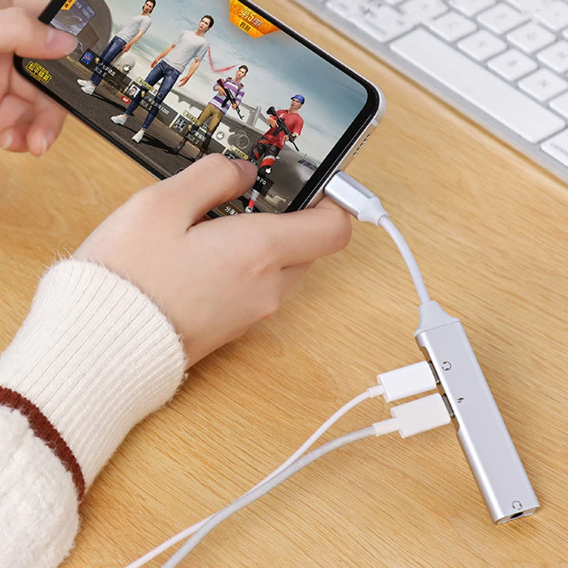 Аудиоадаптер USB Type C с разъемом 3 5 мм для наушников PD 0 Samsung S8 Huawei mate 9 Xiaomi