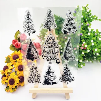 

Hot sale Christmas tree Transparent Clear Stamps / Silicone Seals Roller Stamp for DIY scrapbooking photo album/Card Making